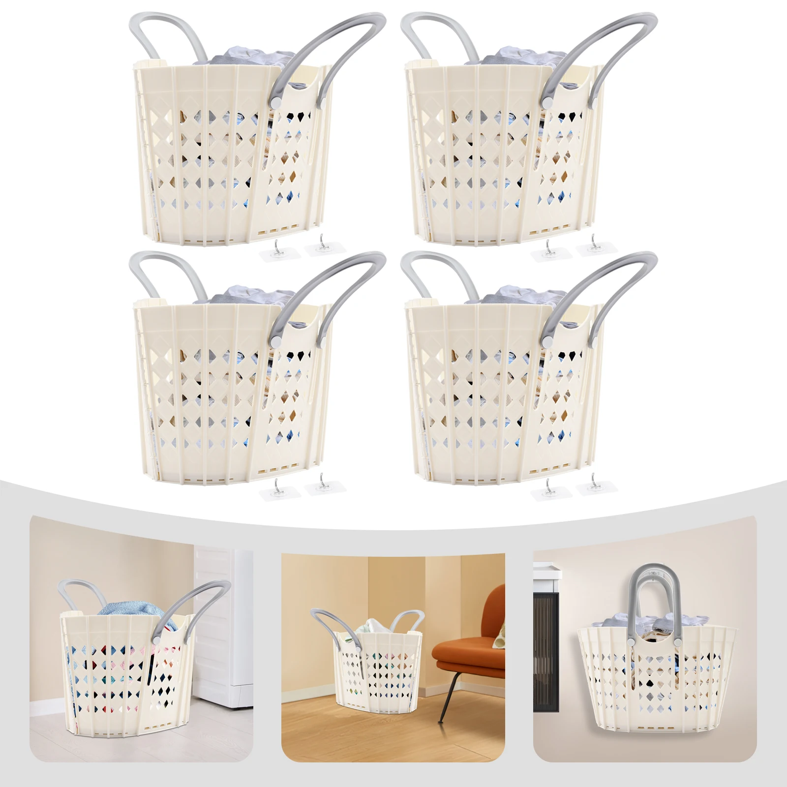1,04 kg PP faltbarer Wäschekorb 48 * 29 * 29,5 cm Größe 6 kg Tragfähigkeit 13,23 lb Kapazität Badezimmer Wäschekorb
