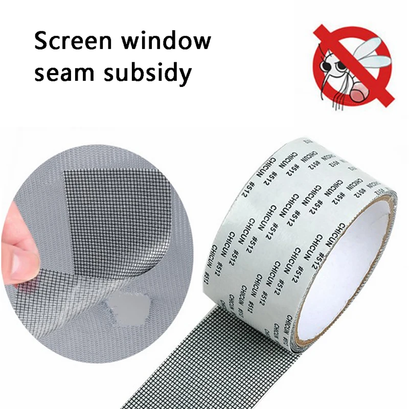 【F】2M Fenster-Tür-Fliegengitter-Reparaturset, Abdeckung aus Glasfasernetz, Reparaturband für Löcher