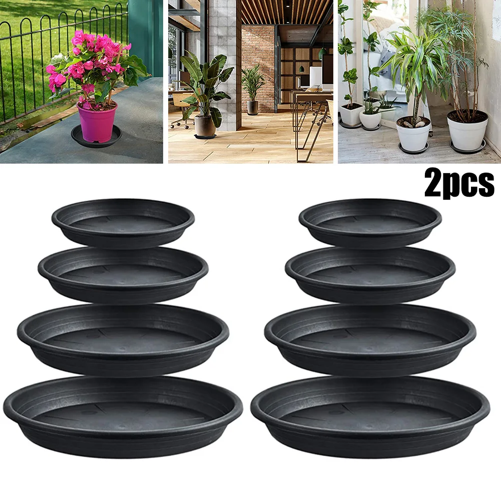 2Pcs Kunststoff Pflanzen Untertasse 4/6/7/8/10 Zoll Runde Pflanze Blumentopf Tabletts Indoor Outdoor Blumentopf Tablett Garten Liefert Image