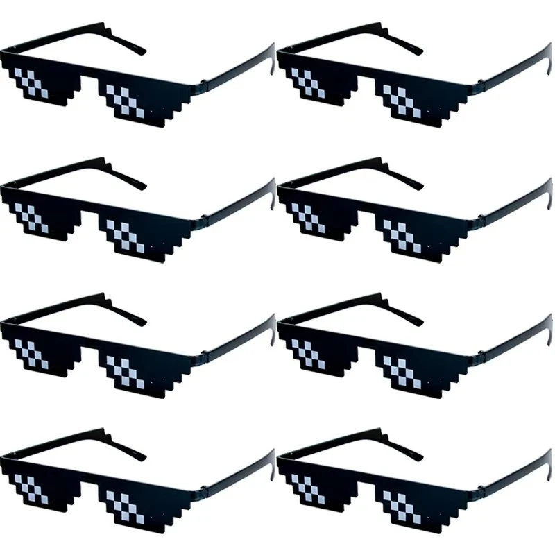 1–8 Stück Mosaik-Sonnenbrillen, coole Party-Vintage-Brillen für Männer, pixelierte Sonnenbrillen, lustige Damenbrillen Image