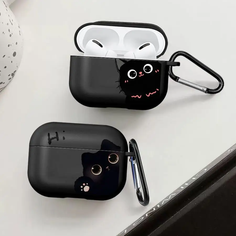 Hello Cute Cat Hülle für Airpods 2 1 Pro2 Pro Pro3 3 4 Kopfhörerhüllen Cover Image