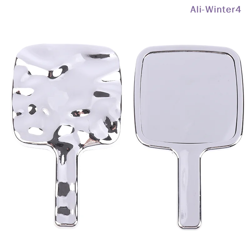 【Winter4】Liquid Shape Square Mirror Mini Handgehaltener Kosmetikspiegel für den Schreibtisch, Schminkspiegel, tragbarer Reise-Schönheitsspiegel
