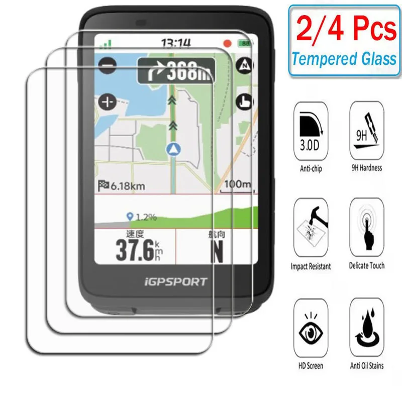 9H HD gehärtetes Glas für iGPSPORT BiNavi iGS800 BSC200 BSC200s BSC300 BSC300T Displayschutzfolie Abdeckfolie Zubehör Image