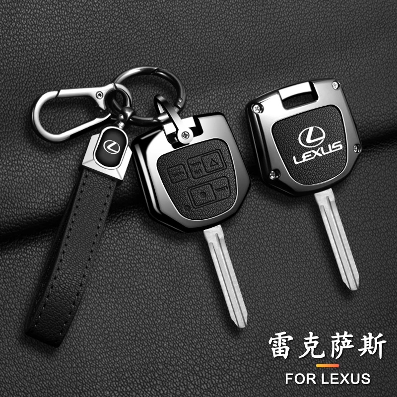 Vintage Leder Auto Schlüssel Fall Volle Abdeckung Shell Für Lexus ES GS LS IST RX SC LX GX470 RX350 ES300 RX400h Auto Schlüsselbund Zubehör Image
