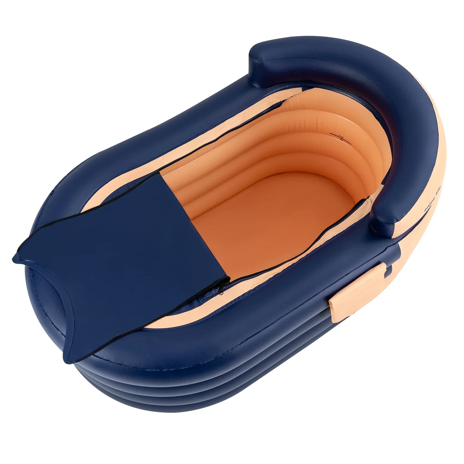 Aufblasbare Tragbare Badewanne für Erwachsene, 33 * 55 * 29 Zoll Größe, 4-Kammer PVC mit Pumpe, 6-Schicht Baumwoll-Isolierung