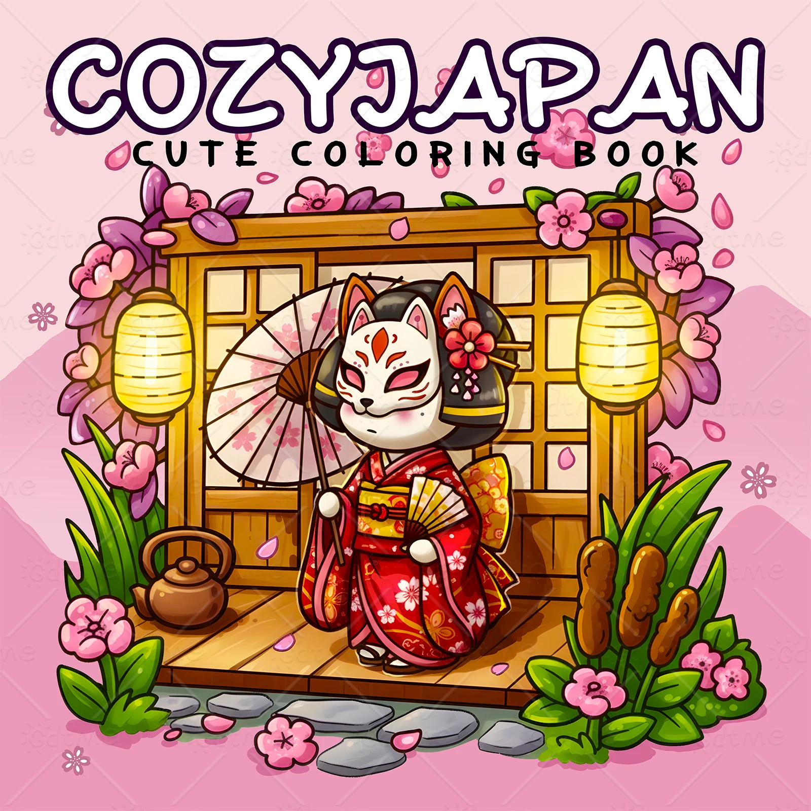 COZY JAPAN Malbuch mit einfachen Mustern für Erwachsene, süßes Zeichenbuch, perfektes Geschenk für Party und Geburtstag Image