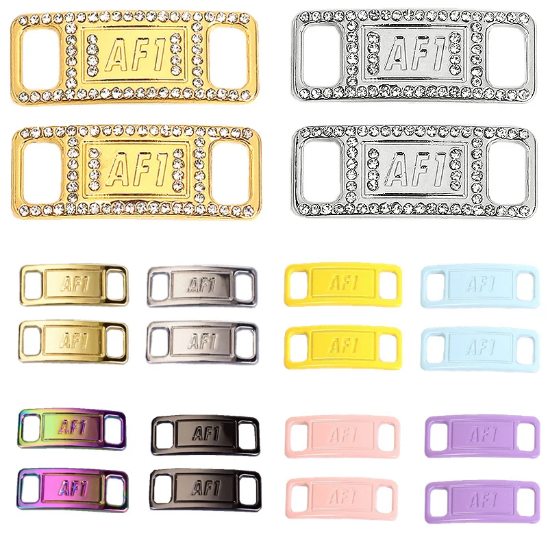 1 Paar AF1 Diamant Schuh Charms Mode Schnürsenkel Schnalle Qualität Metall Schnürsenkel Dekorationen Chapa Air Force One Schuhe Zubehör