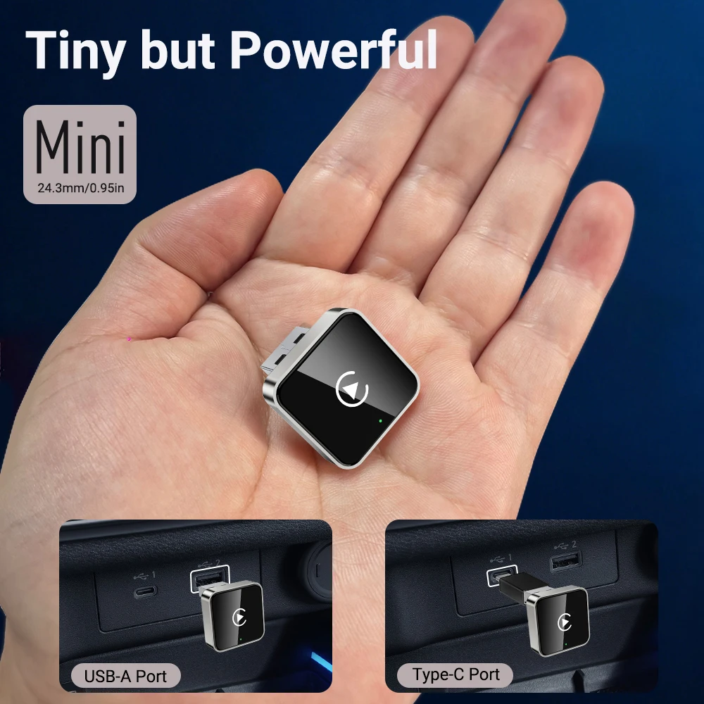 XUDA 2in1 Wireless CarPlay Dongle Wireless Android Auto Adapter AI Smart Box Auto Intelligente Systeme für Autos mit kabelgebundenem CarPlay Image