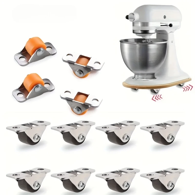0,5 Zoll große, selbstklebende Mini-Lenkrollen, niedrigprofilige kleine Rollen für Geräte, Möbel, DIY-Aufbewahrungsboxen, Möbel und Hartmöbel
