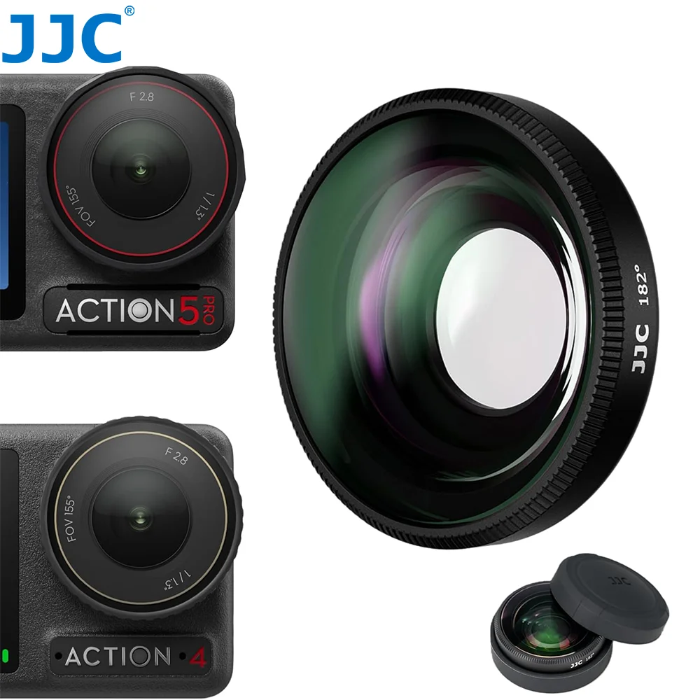 JJC FOV Boost-Objektiv 182 Grad FOV Weitwinkelobjektiv für DJI Osmo Action 5 Pro 4 Kamera Zubehör Kamera-Weitwinkelobjektiv Image