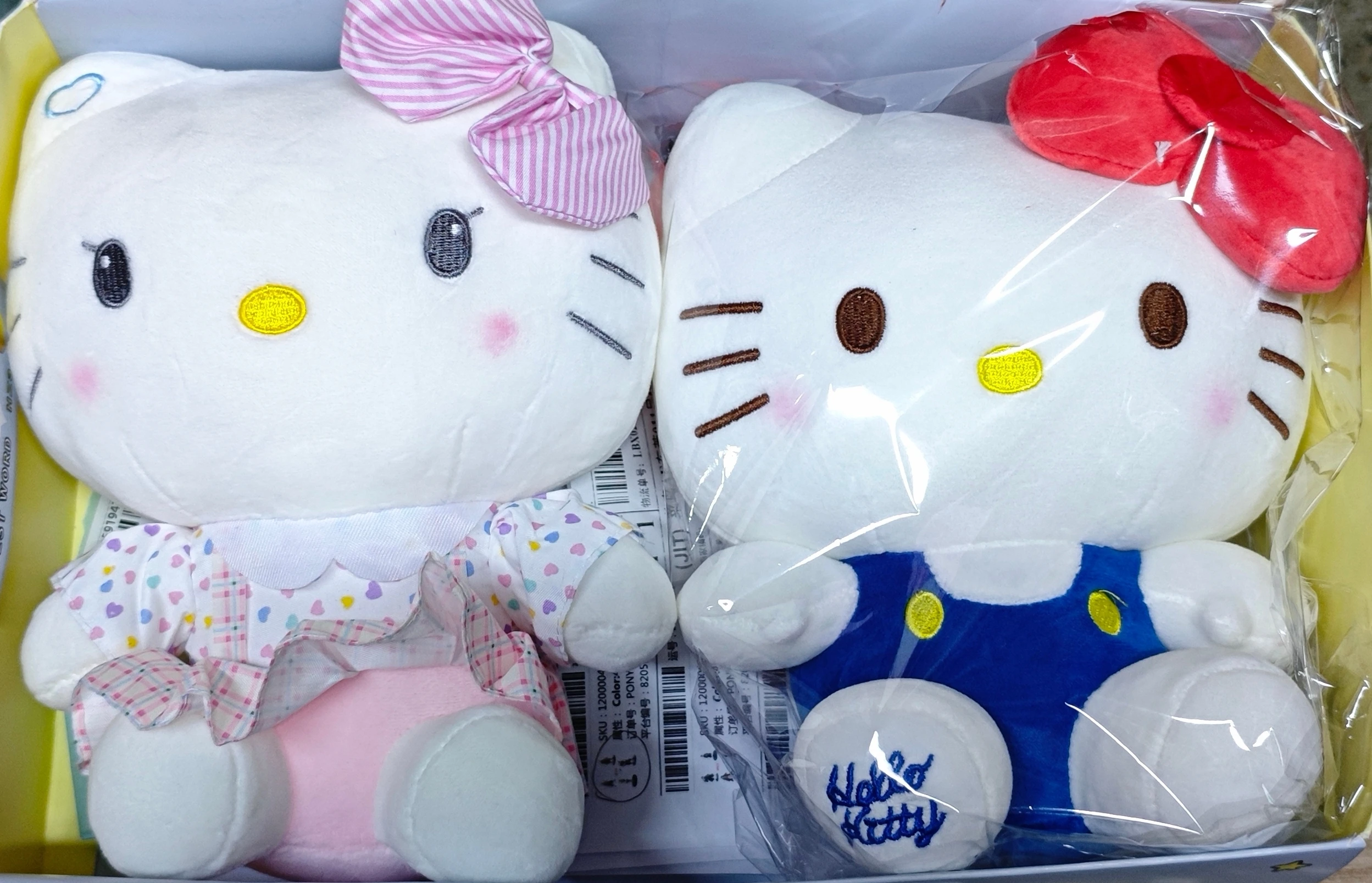 Heiße 23 cm Sanrio Hello Kitty Anime Stofftiere Plüschtier Weiches Kissen Geburtstagsgeschenke für Mädchen Kawaii Hello Kitty Plüschpuppen