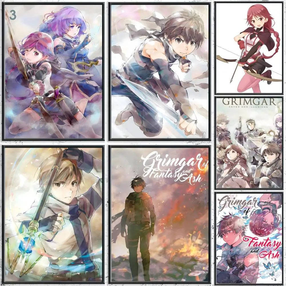 Fantasy Anime Grimgar Ashes and Illusions Poster HD wasserdichte selbstklebende Wandkunst – vielfältige Verwendung, Top-Geschenk-Plektrum
