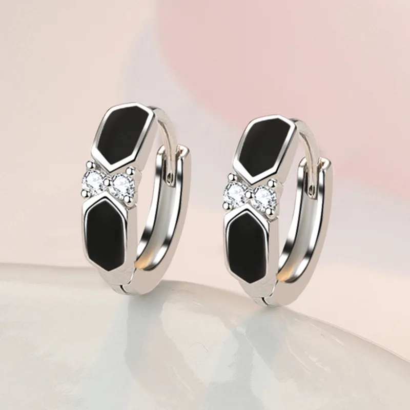 Feiner Schmuck, Ohrringe aus 925er-Sterlingsilber, eingelegt mit Zirkon-Kristall, Blumen-Ohrringe, Charm-Schmuck für Frauen, Geschenk, Verlobung Image