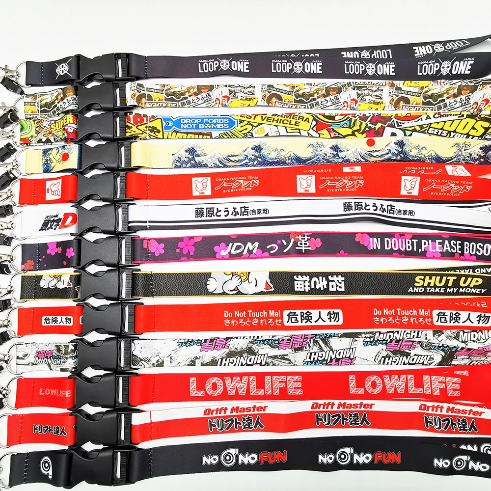 Auto JDM Modifiziertes Kultur-Schlüsselband für Arbeitsausweis, ID-Karte, Handy, Schlüssel, Schnellverschluss-Schlüsselanhänger, Zubehör Image