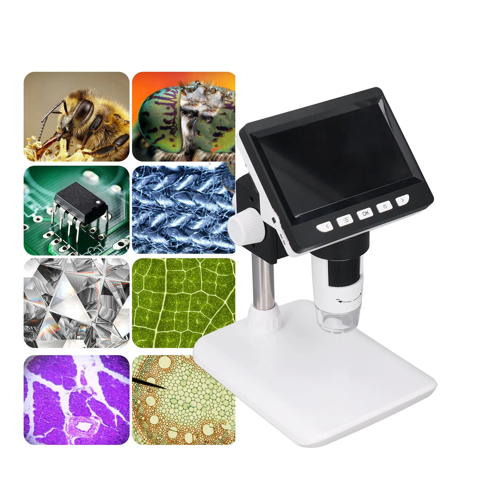 4,3-Zoll-Digital-Elektronenmikroskop 1000x 2MP USB Industrielles Reparatur- und Inspektionswerkzeug Image