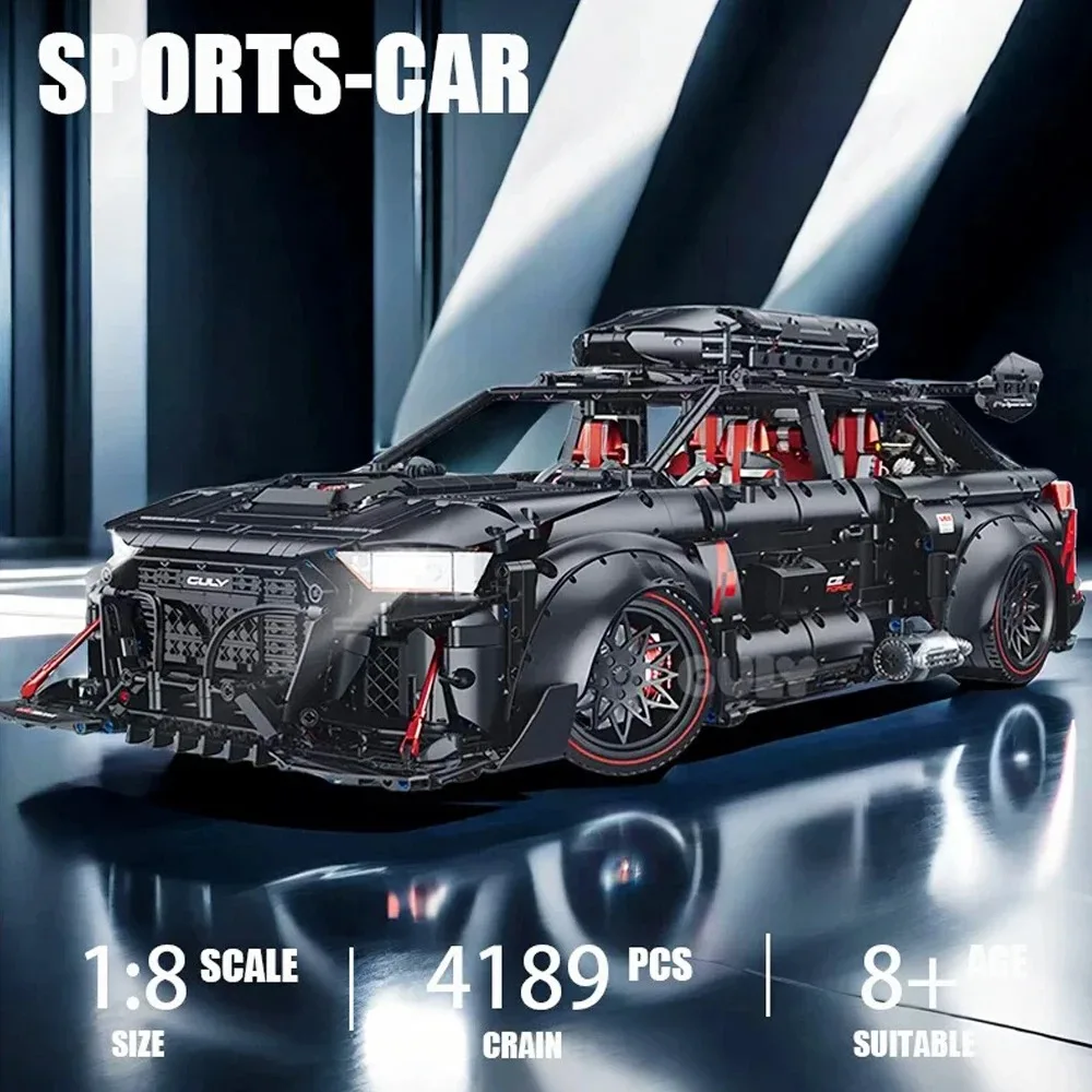 Klemmbausteine 1:8 RS6 Avant Kombi Bausteine Rennwagen Sportfahrzeug Supersportwagen Modellbausatz Jungen Spielzeug Erwachsene Kinder Geschenk 4189 Teile