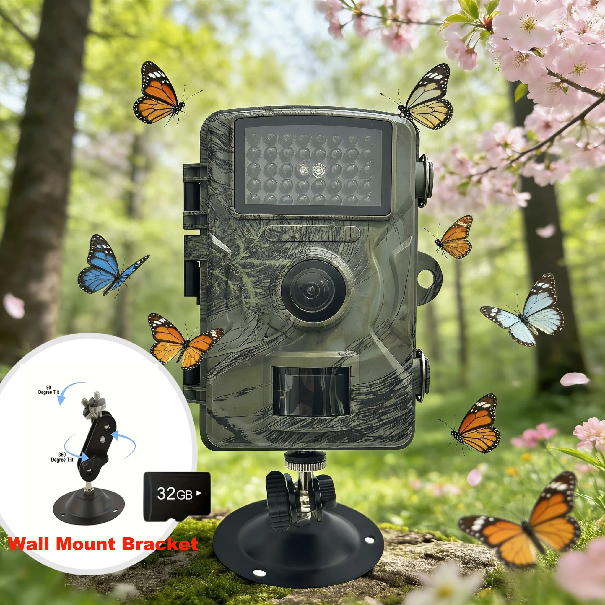 Jagdkamera 720P mit Infrarot-Nachtsicht für den Außenbereich, Bewegungsaktivierter Wildkamera mit Fotofalle zur Wildtierüberwachung Image