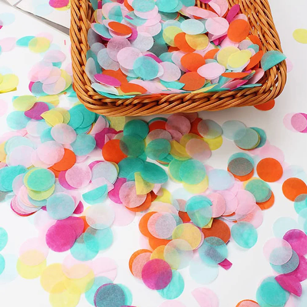 30 g rundes Gewebe-Konfetti, Kreis, Papier, Punktballon, Hochzeit, Geburtstag, Urlaub, Party, Dekoration, Handwurf, Tisch-Konfetti, Mischfarbe Image