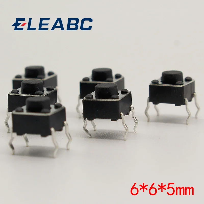 50 teile/los 6x6x5MM 4PIN G90 Tactile Tact Push Button Micro Schalter Direkt Selbst-reset DIP top Kupfer Russland Image