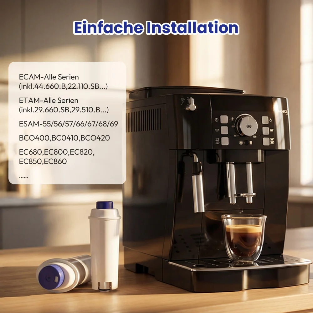 Reimol 6 Stück Wasserfilter für Kaffeemaschinen, kompatibel mit allen Delonghi ECAM, ETAM und ESAM Serien Image