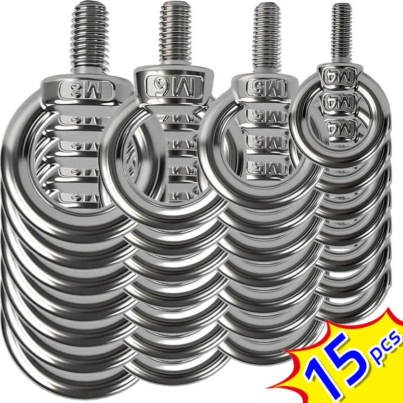 1–15 Stück M4 M5 M6 M8 Edelstahl-Ringschraube, einfache Installation, Gewindepräzision, verschiedene Anwendungen, Hebebefestigung, Rigging-Hardware Image