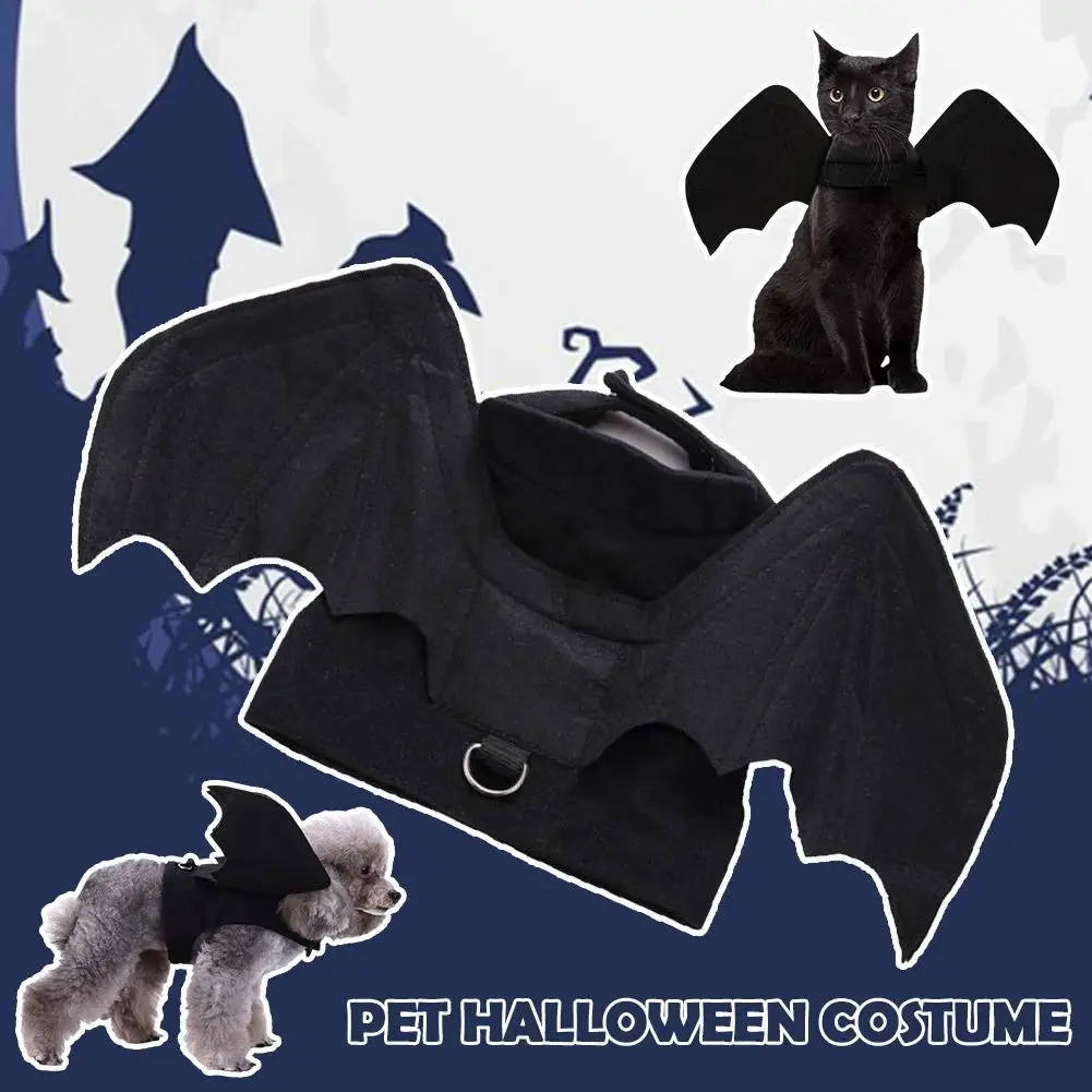 Pet Halloween Bat Wings Puppy Costume Party Dress Rope with Cosplay Cool Traction Apparel Fixing Funny Clothes Image