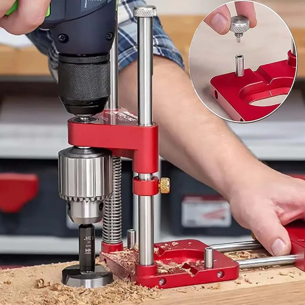 Holzbearbeitung Bohrer Locator Tragbare Bohren Vorlage Guide Präzise Locher Stellungs Stahl Holzbearbeitung Werkzeug für Schreiner Image