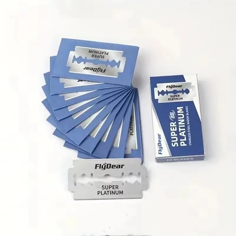 1-10Box Großhandel manuelle doppelseitige Rasierklinge – Edelstahl altmodische Friseursalon Friseurwerkzeuge Sicherheitsrasierer Image