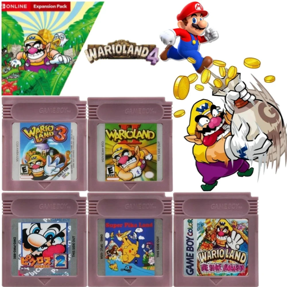 USA GBC 16-Bit-Spiel Videospiel-Kassette Konsole 16-Bit-Spielkarte Wario Land Donkey Kong Wario Land 2 Yoshi für GBC