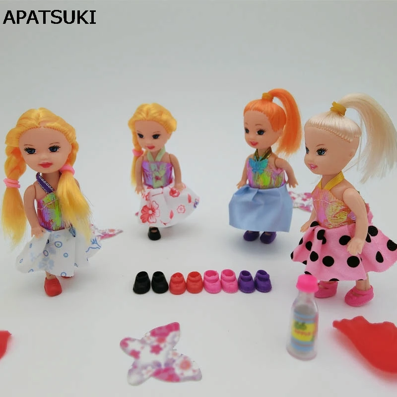 10 Paar süße Schuhe für Kelly-Puppen, Schuhe für Barbies Schwester, kleine Kelly-Puppe, 3,5'' 1/12 Mini-Puppenschuhe, Puppenzubehör