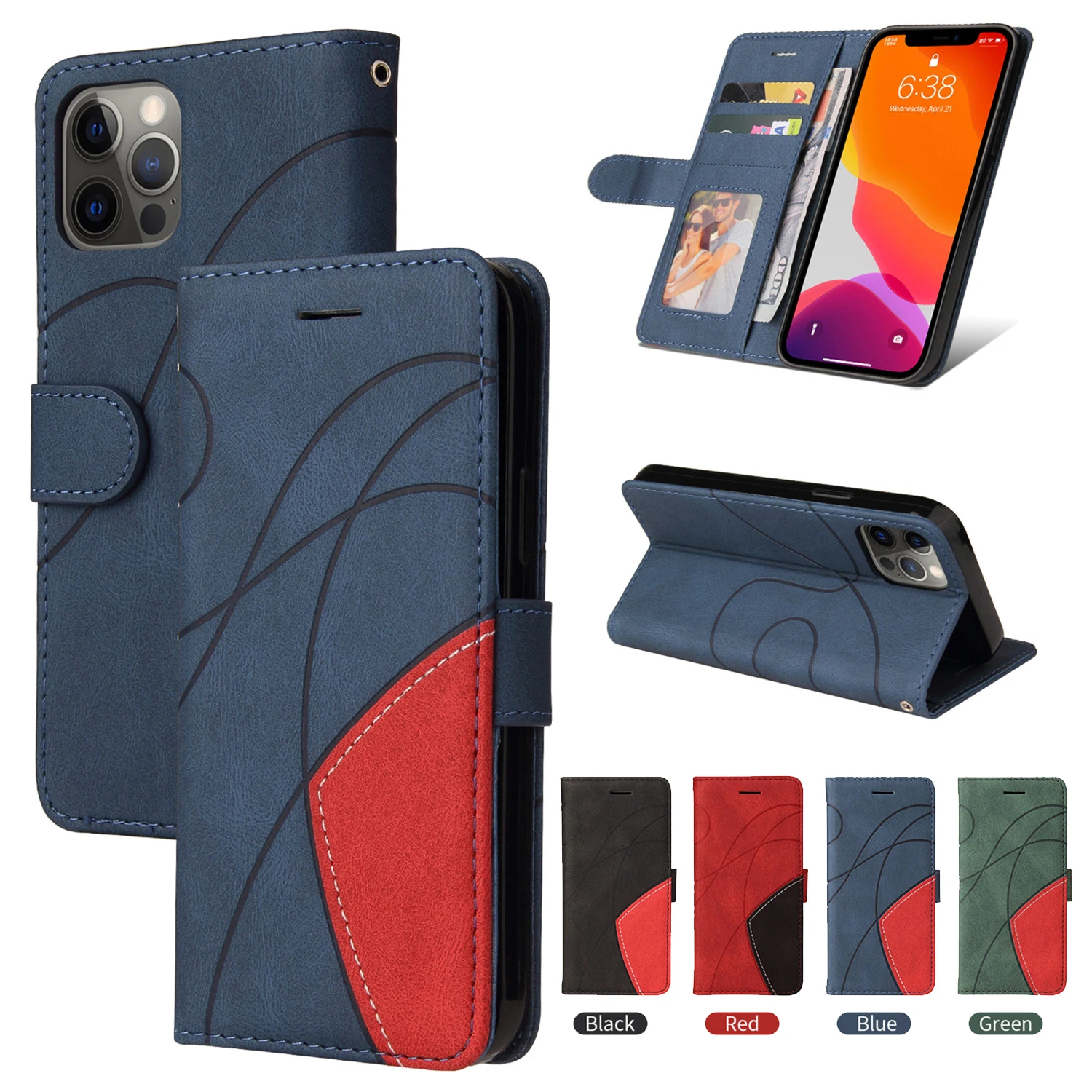 Leder Flip Telefon Fall Für Samsung Galaxy A10E A20S A40 A50 A70 A01 A21S A31 A41 A51 A71 Mode Magnetische Brieftasche Halterung Abdeckung Image