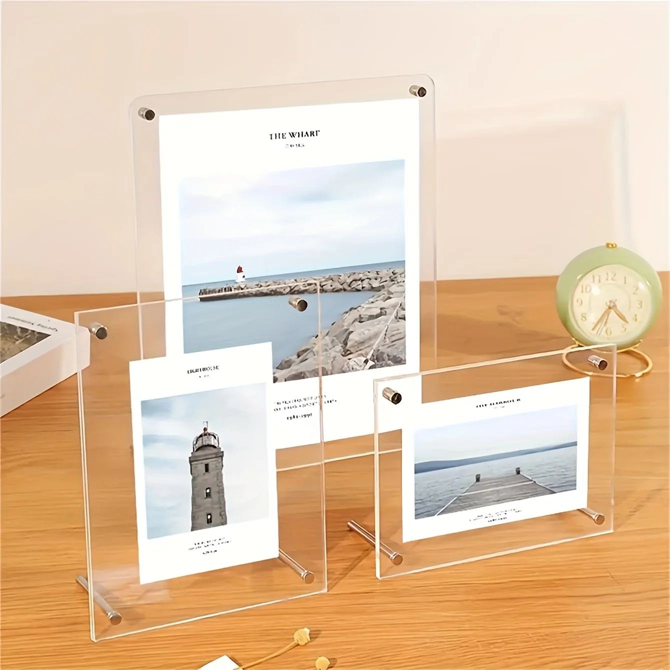 1 Packung mit 5-10 Zoll A4/A5 Acryl-Fotorahmen Klassischer Geneigter Desktop-Displayständer für Foto-Heimdekoration Image