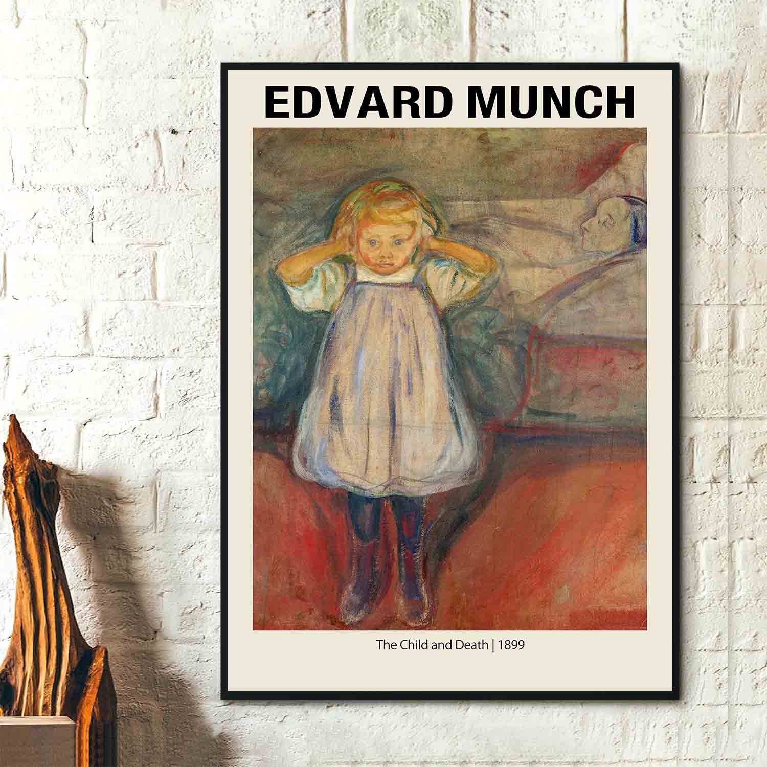 Stampa d'arte di Edvard Munch - Il bambino e la morte 1899 - Poster di Edvard Munch, Arte della parete di Edvard Munch, Stampe per esposizioni di Munc