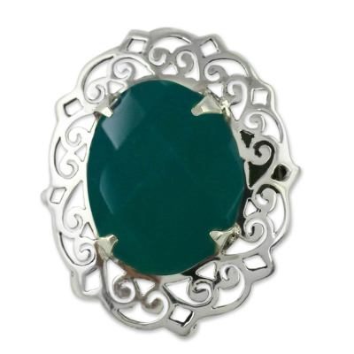 Sterling silver cocktail ring, 'India Secret'