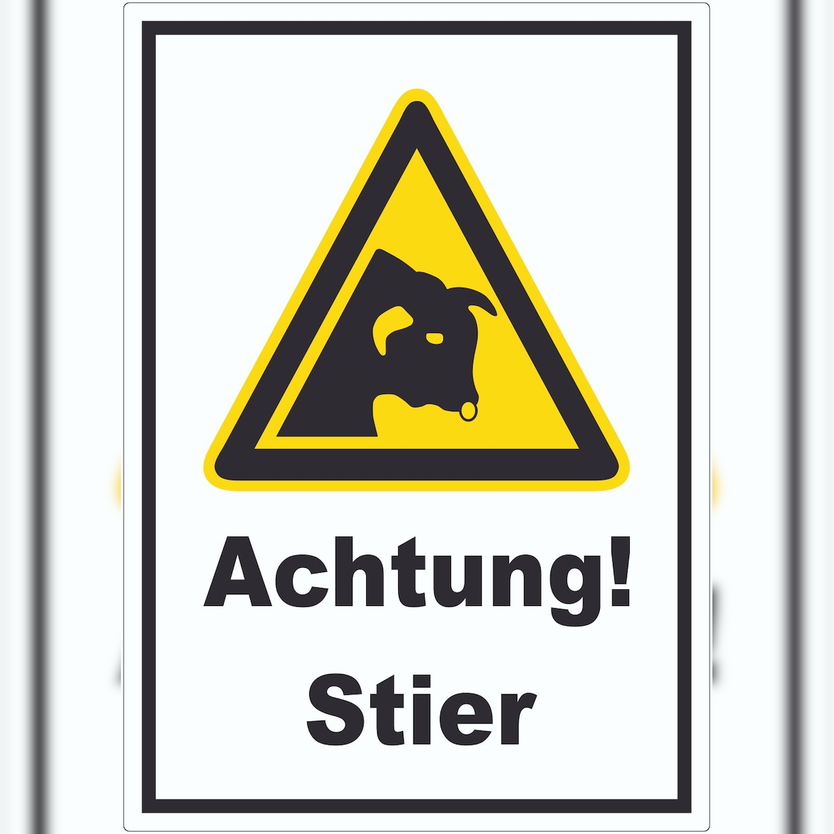 HB-Druck Achtung Stier Aufkleber A3 (297x420mm) Image