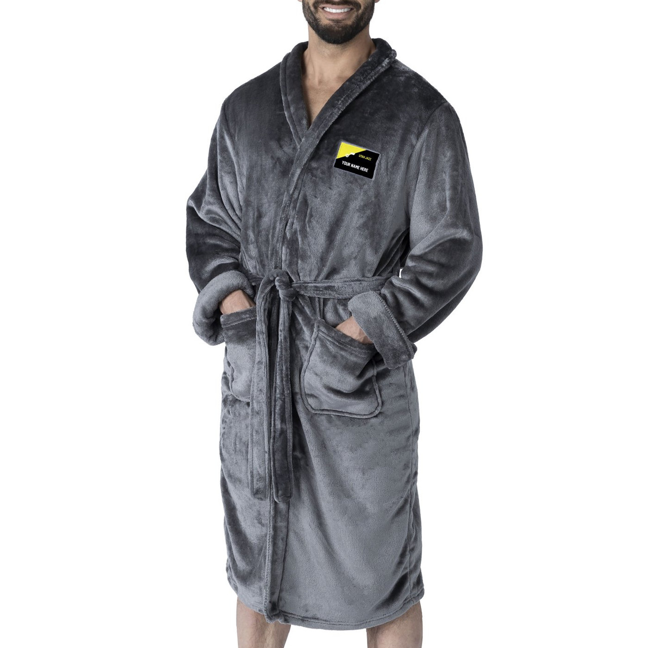 Utah Jazz Personalized Snipe Men's Silk Touch Robe