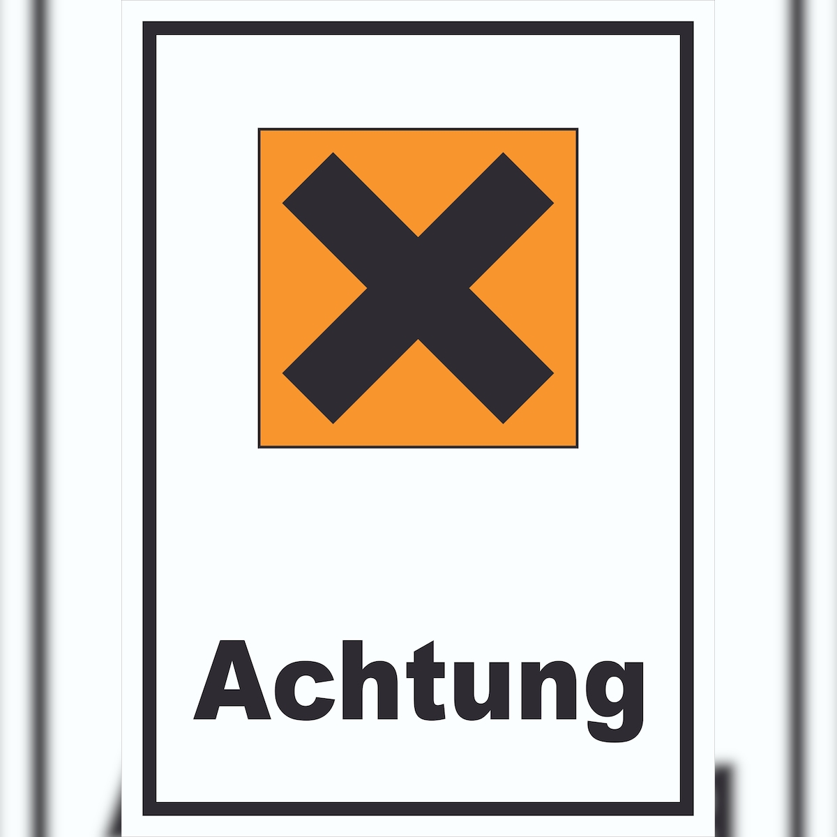 HB-Druck Schild Gefahrensymbol Gesundheitsschädlich Achtung Kreuz hochkant A5 Rückseite selbstklebend Image