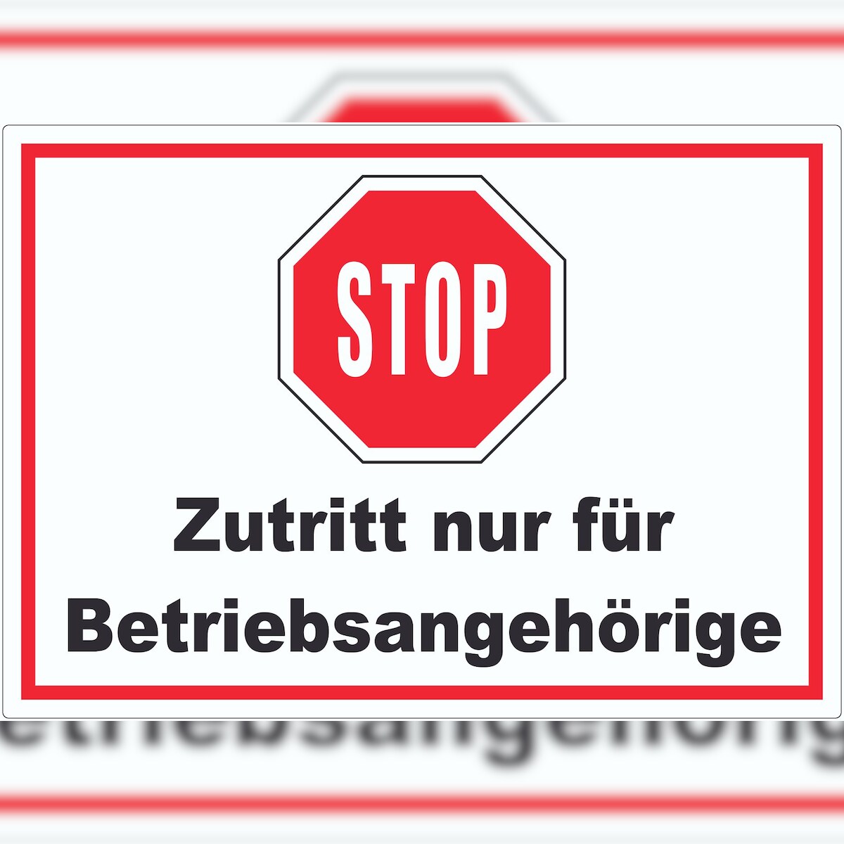 HB-Druck Stop Zutritt nur für Betriebsangehörige Aufkleber A3 (297x420mm) Image