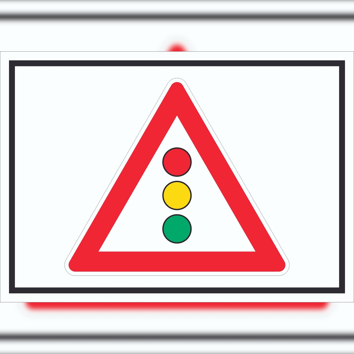 HB-Druck Schild Achtung Ampel Symbol A5 Rückseite selbstklebend Image