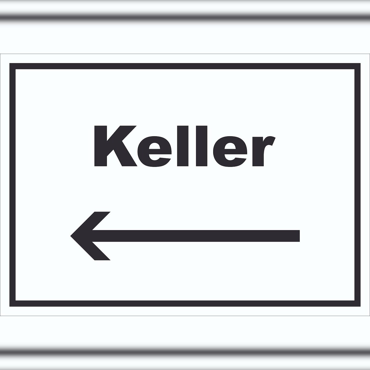 HB-Druck Keller Schild mit Text und Richtungspfeil links waagerecht A5 (148x210mm) Image