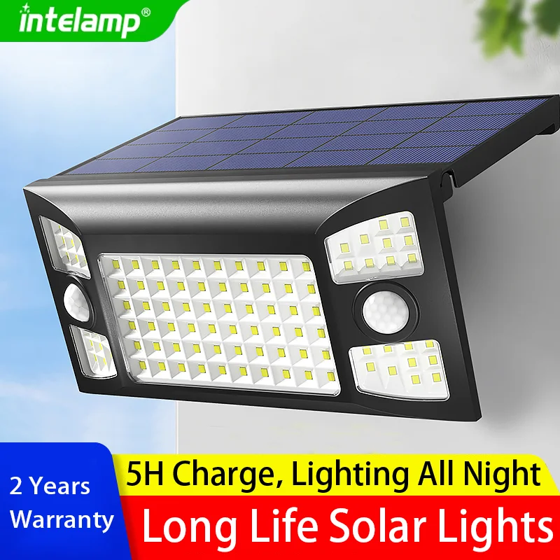 1300LM Potenza LED Luce solare esterna Potente sensore di movimento esterno Lampada solare Lampada da parete IP65 Luce solare per percorso del giardino