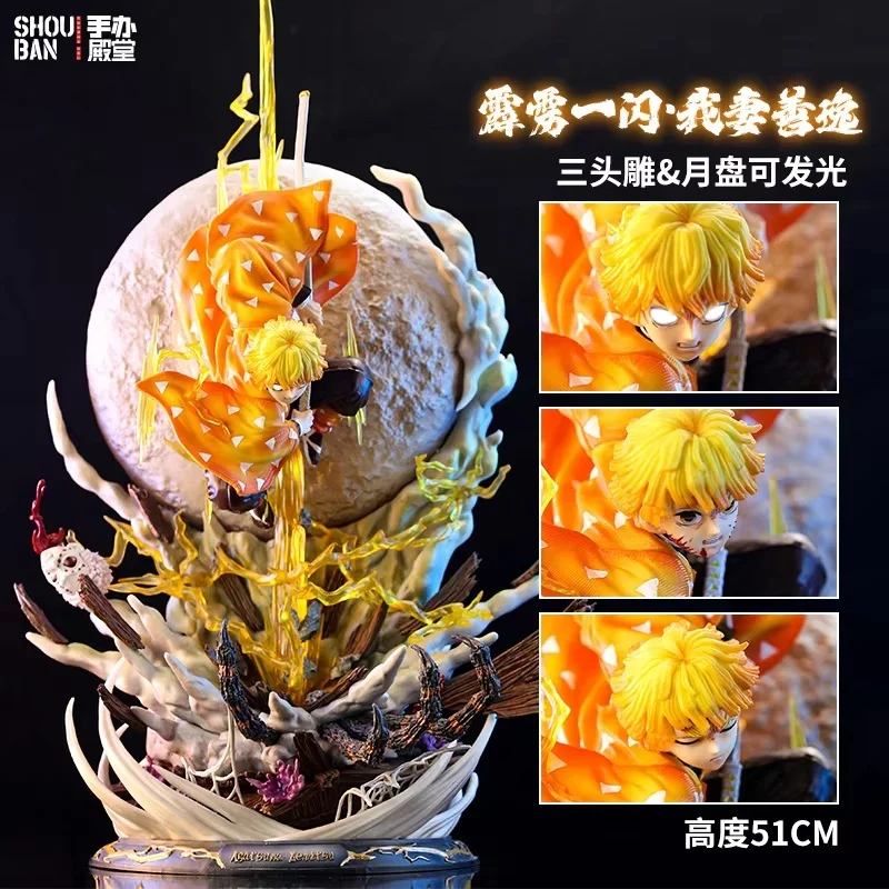 Set di action figure Demon Slayer da 51 cm - Statue GK da collezione Agatsuma Zenitsu e Kochou Shinobu per la decorazione del desktop