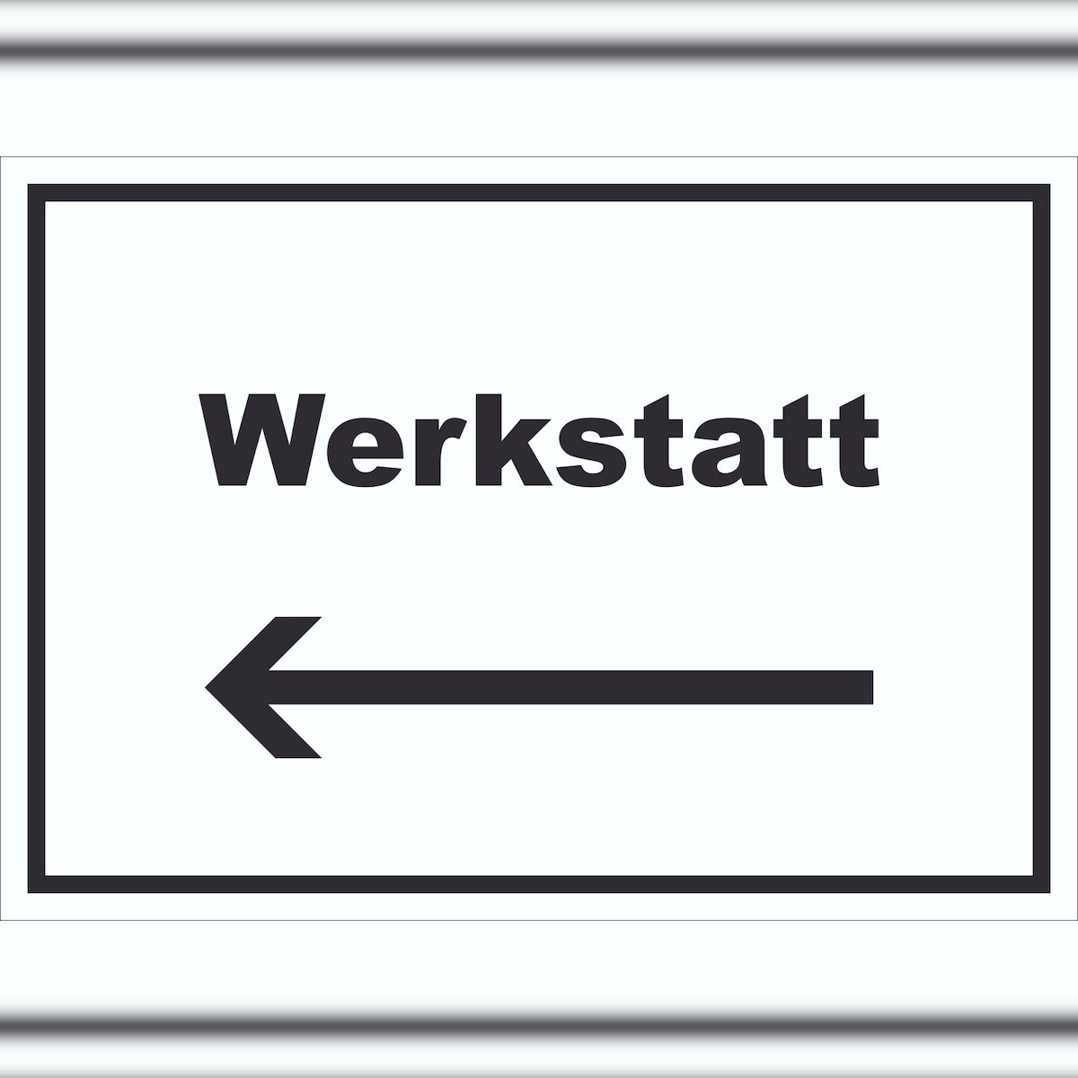 HB-Druck Werkstatt Schild mit Text Richtungspfeil links Handwerk Reparatur waagerecht A0 (841x1189mm) Image