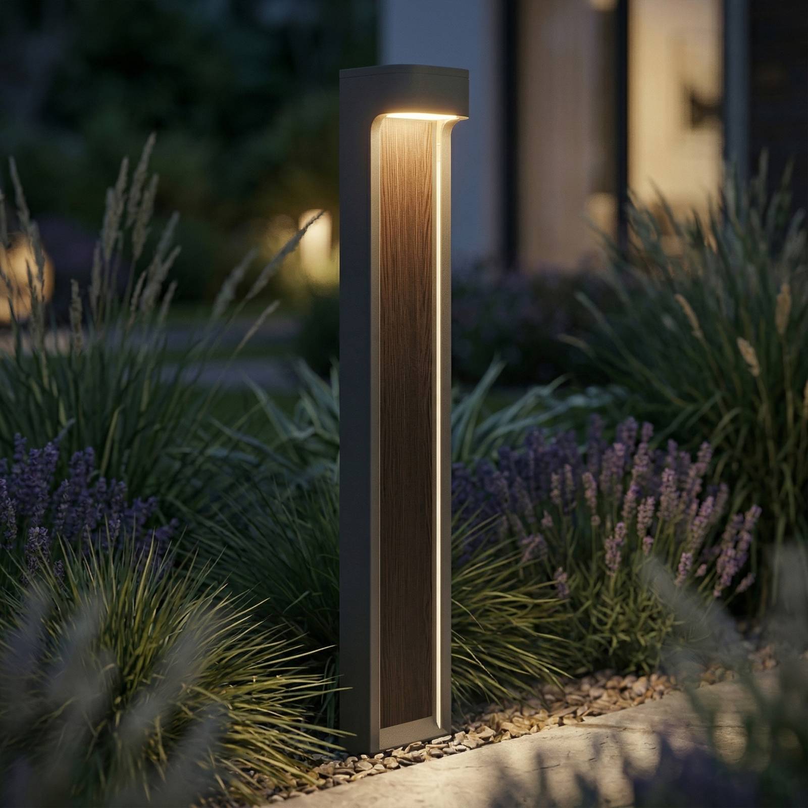 LED Pathway Light Meta Lucande, Alu / grey / zinc, metal, Design, Outdoor lights