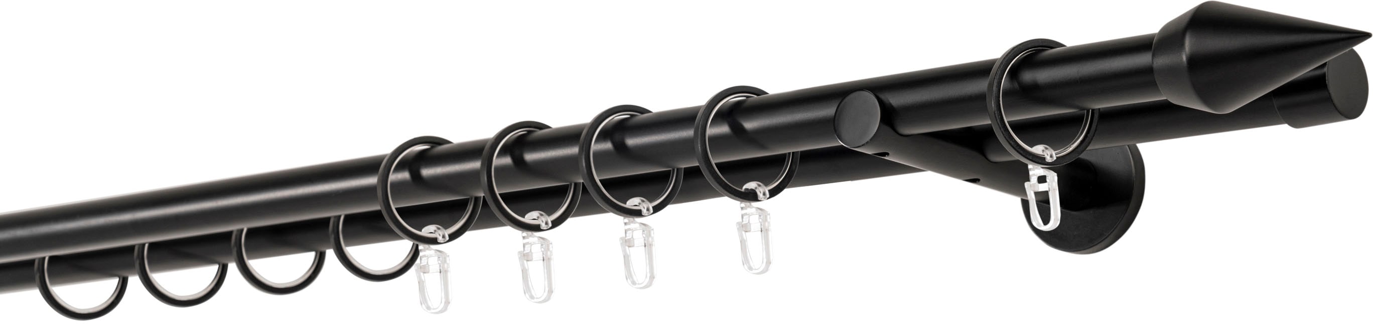 Gardinenstange MYDECO "20mm Point Wandträger 14 cm", schwarz, L:100cm, Aluminium, Gardinenstangen Image