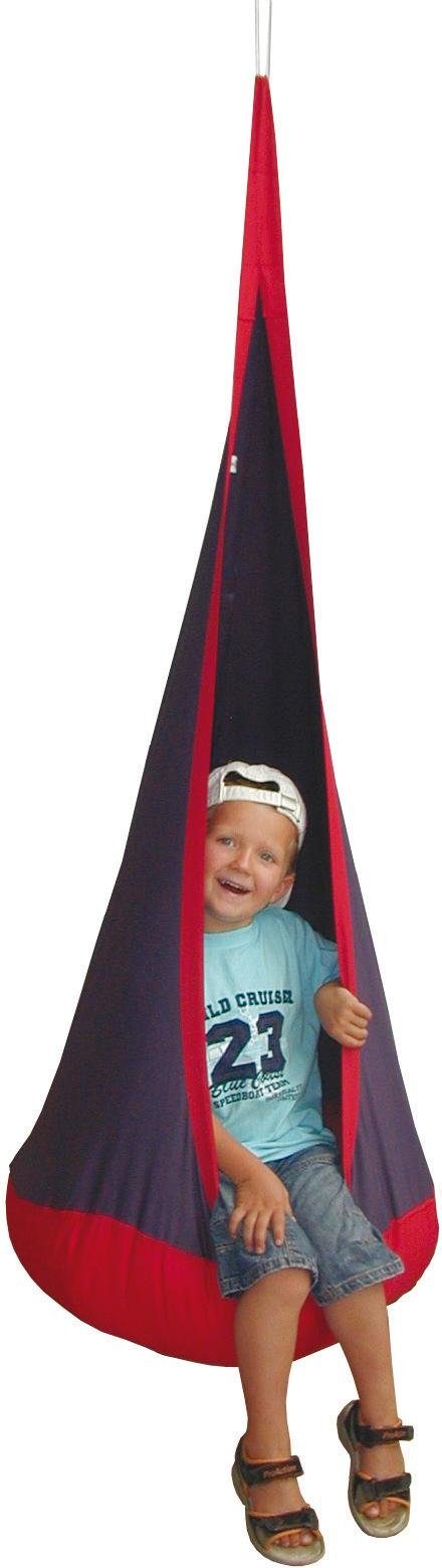 Hängehöhle ROBA "Hängesack", blau (blau, rot), Hängematten, KinderH:160cm Ø:70cm, mit aufblasbarem Kissen, H:160cm Ø:70cm Image