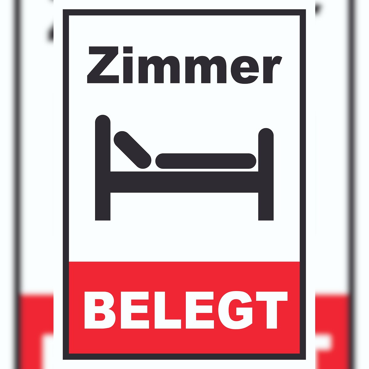 HB-Druck Zimmer belegt Hochkant Schild A0 Rückseite selbstklebend Image