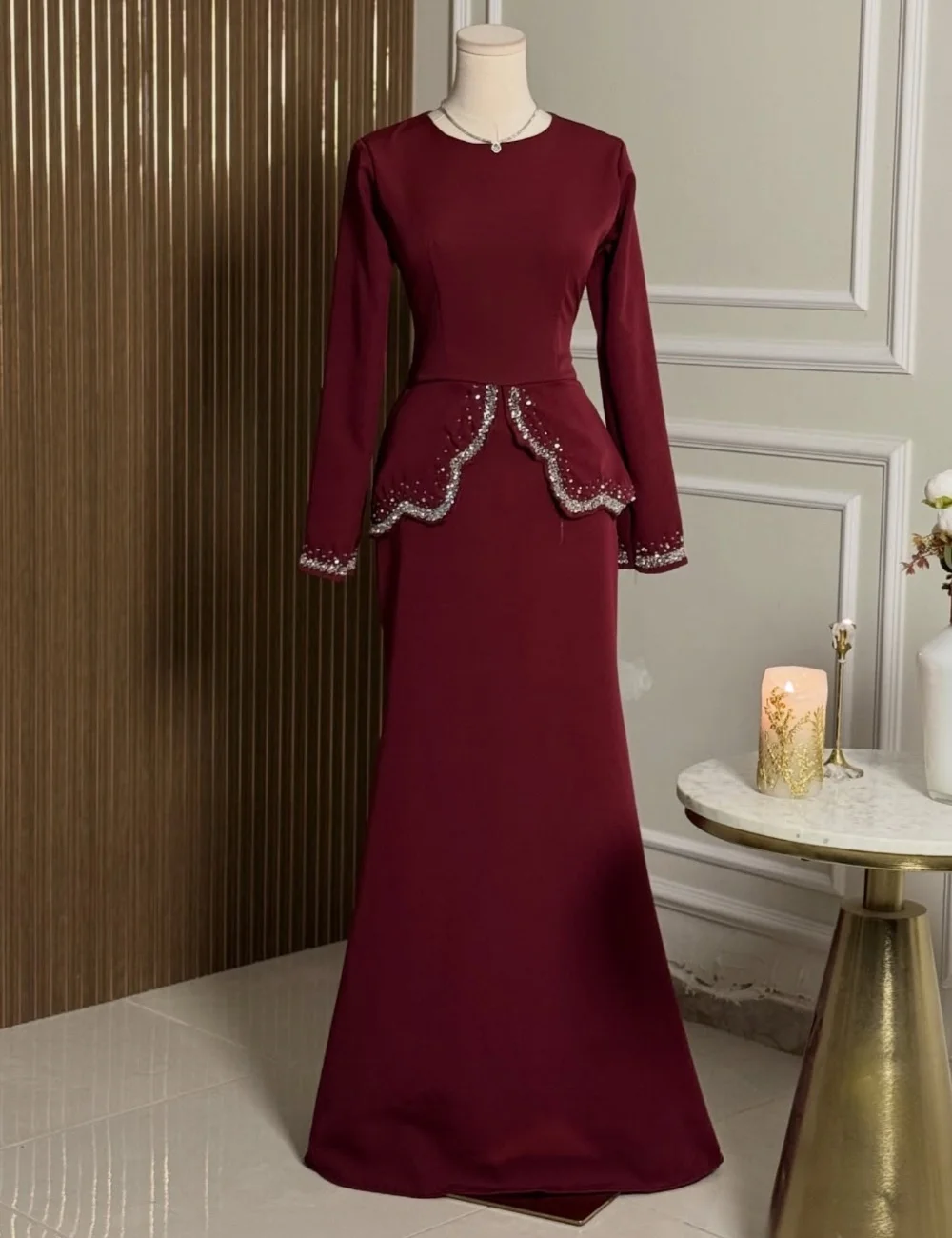 Customized Unisex Jersey Pleat Sequined Trumpet O-Neck Long Bespoke Occasion Prom Luxury 2025 Formal High Quality