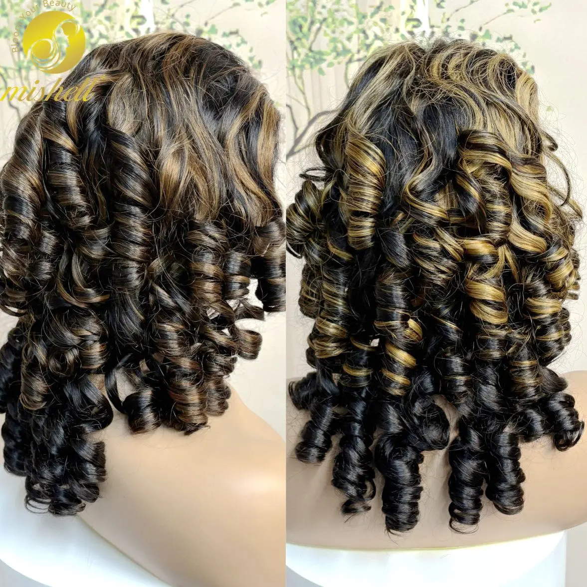 22 Zoll 300% Dichte Farbige Loose Wave Echthaar-Perücken 4x4 Lace Closure Egg Roll Wavy Hair Perücken Vorgezupftes Remy-Haar für Frauen Image
