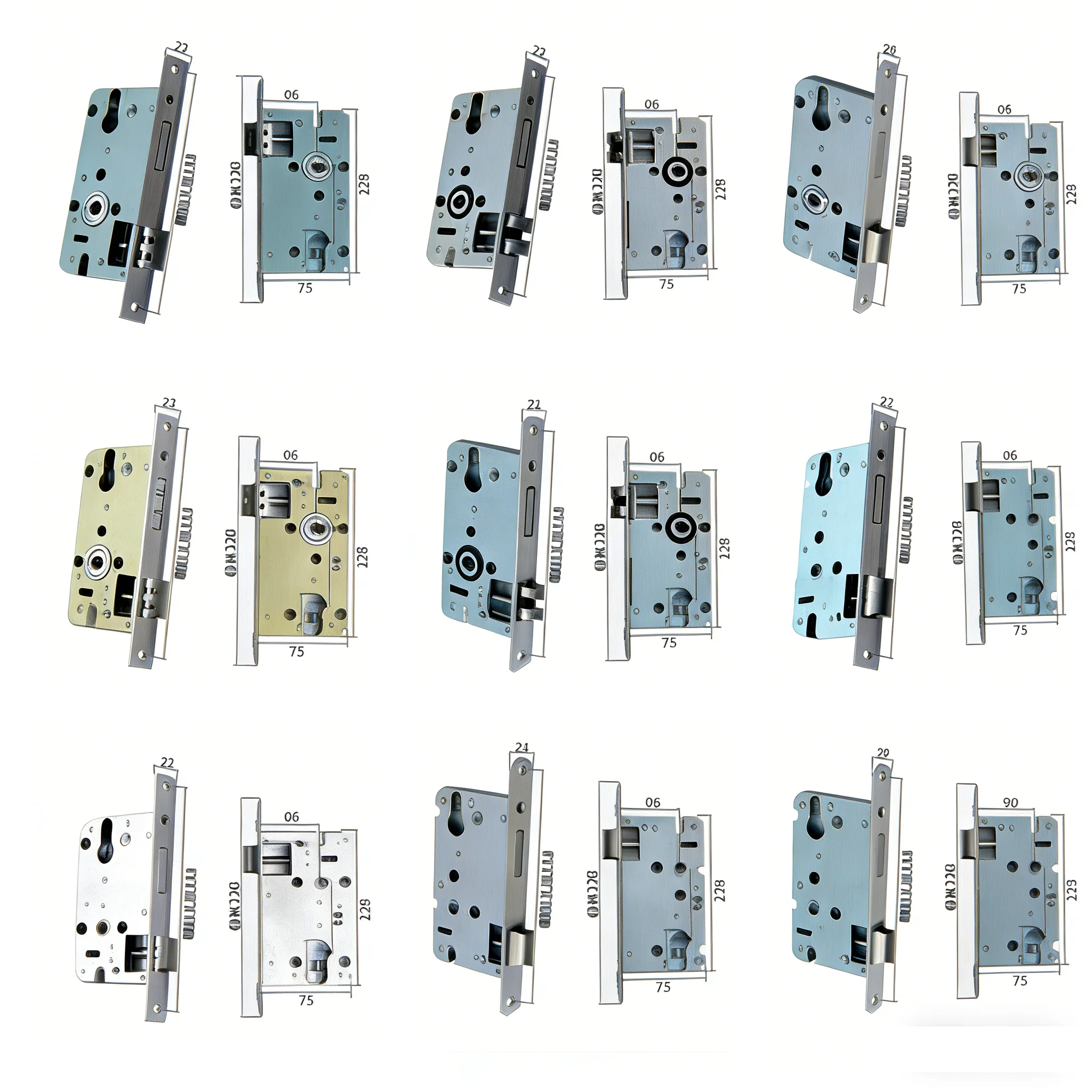 58x50/58x45 Schlossgehäuse mit Erhöhter Sicherheit für Innentüren - Kern-Druckgriff Doppelte Hardware-Erweiterung für Haussicherheit